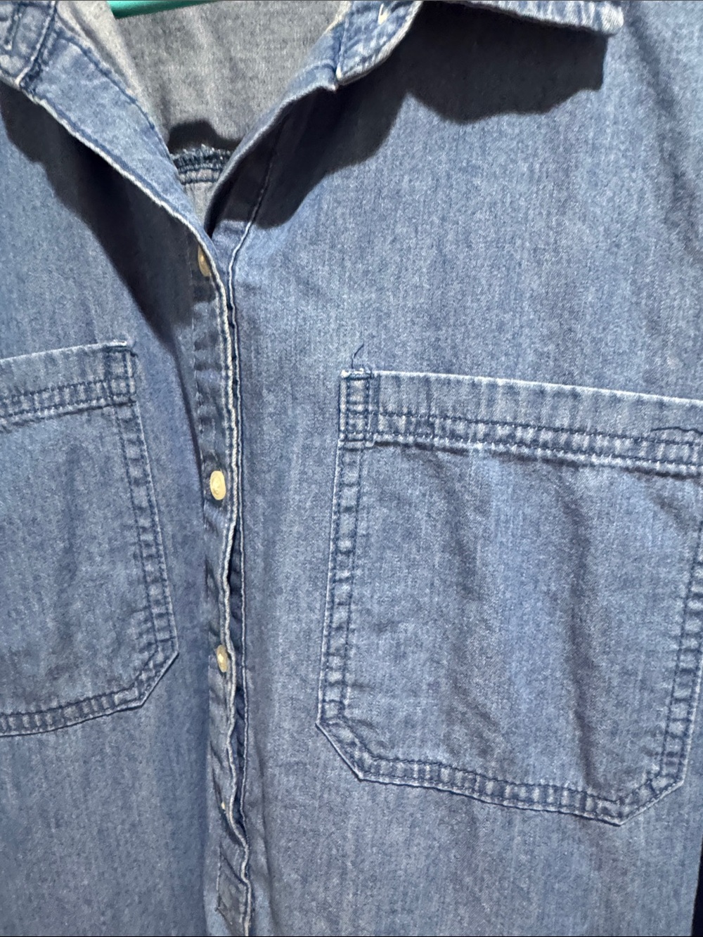Old Navy Denim Button-Front Shirt Dress - Blue XL - Picture 3 of 6